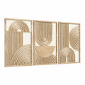 Wanddekoration 3-teilig 40 x 90 cm Holz Natur geometrisch