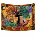 Wandteppich 150 x 130 cm Polyester Mehrfarbig Lebensbaum Mondmotiv Boho